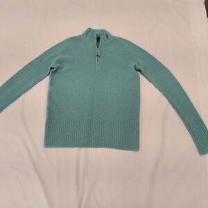 Pure Amici  100% cashmere  quarter-zip sweater in a blue color size M